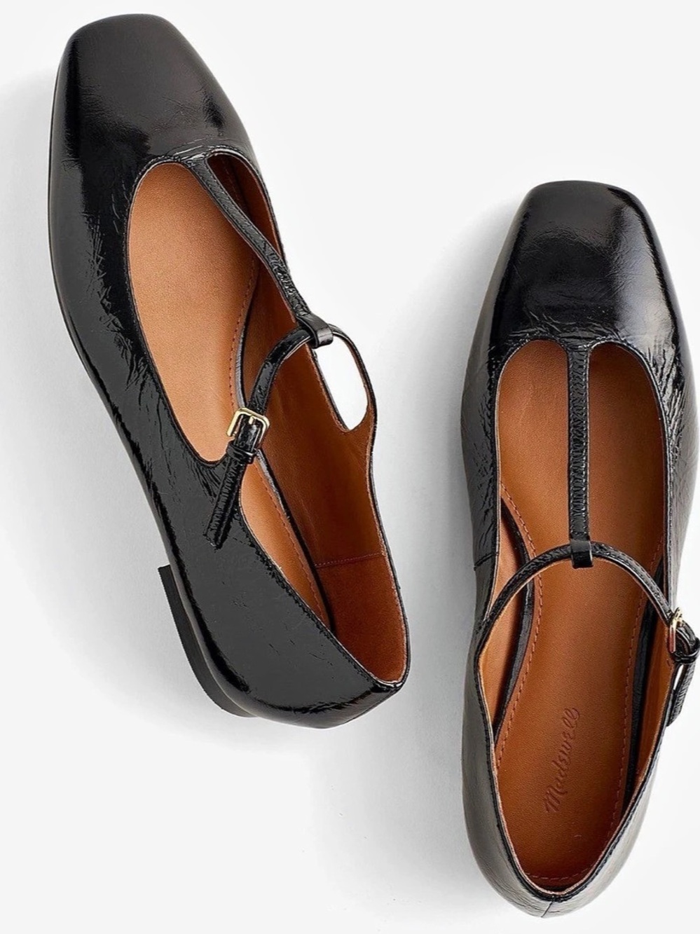 Madewell The Mylie T-Strap Flat Black Flats